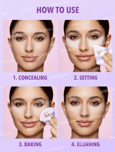 SHEGLAM Insta-Ready Powder Puff Triangle Shaped 3pcs Set