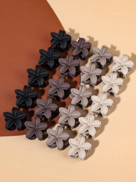 4pcs Mini Flower Matte Hair Claws 4cm