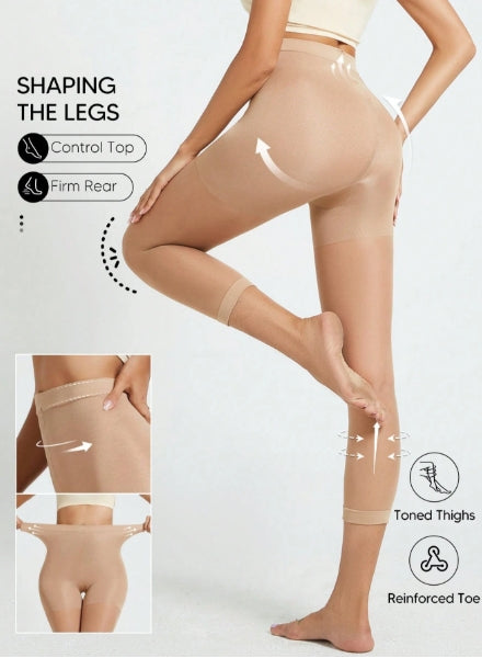 1pc Lightweight Soft Compression 3/4 Leggings with Tummy Control - Size XXL