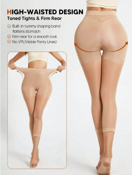 1pc Lightweight Soft Compression 3/4 Leggings with Tummy Control - Size XXL