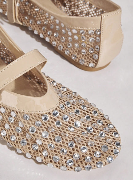 SHUZIA Women Rhinestone Flat - Size US11