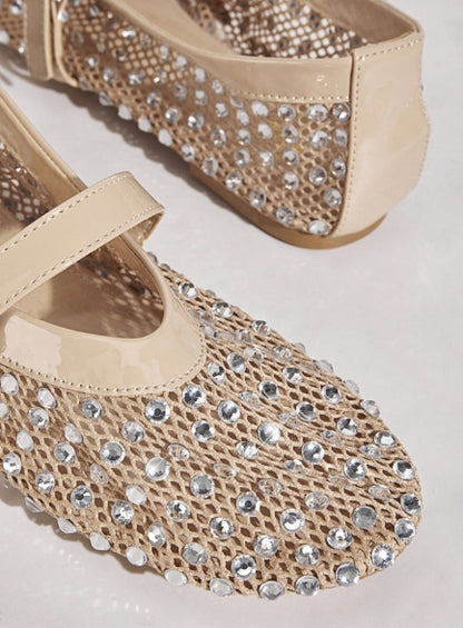SHUZIA Women Rhinestone Flat - Size US11
