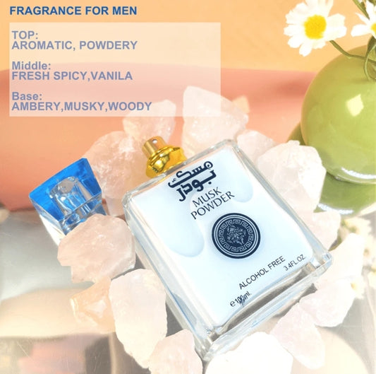 100ml Musk Powder Cream Vanilla Blue Fragrance - Men