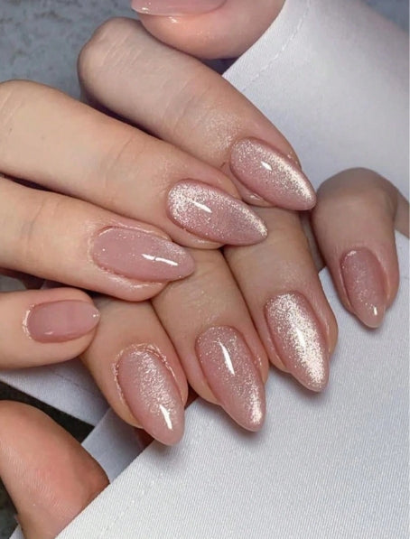 24pcs Medium Nude Press On Nails Set