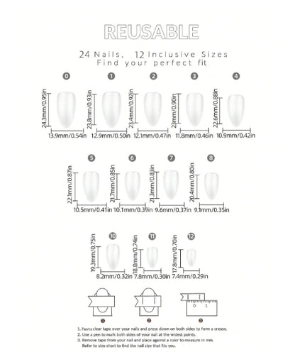 24pcs Medium Nude Press On Nails Set