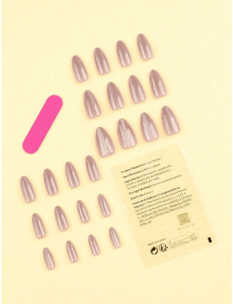 24pcs Medium Nude Press On Nails Set