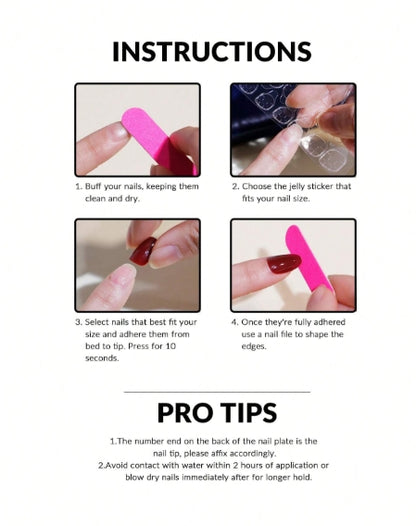 24pcs Medium Nude Press On Nails Set