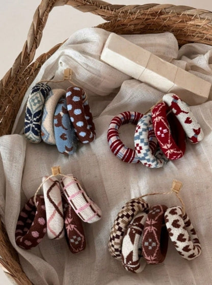 4pcs/Pack Plaid Print Scrunchies