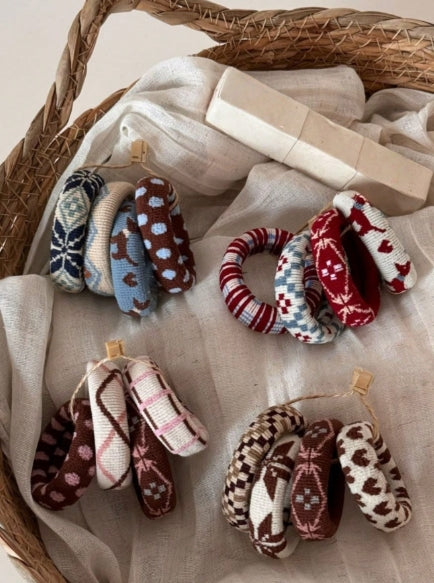 4pcs/Pack Plaid Print Scrunchies