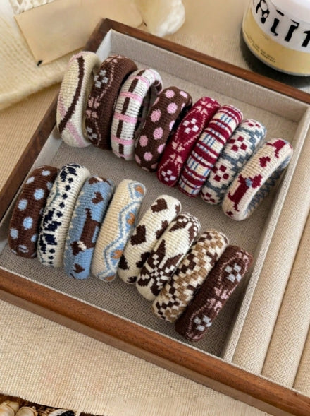 4pcs/Pack Plaid Print Scrunchies
