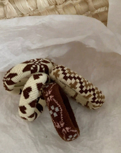 4pcs/Pack Plaid Print Scrunchies