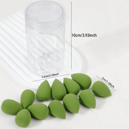 12pcs Clear Jar Packed Mini Makeup Sponge Puff