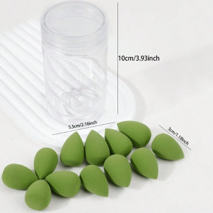 12pcs Clear Jar Packed Mini Makeup Sponge Puff