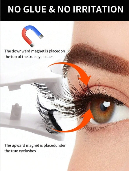 False Magnetic Eyelashes Set 2 Pairs with Professional Tweezers