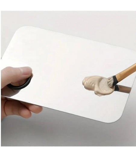 Stainless Steel Cosmetic Makeup Mixing Palette With Spatula