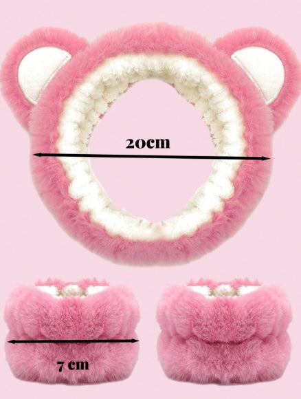 3pcs Pink Cartoon Bear Hairbands
