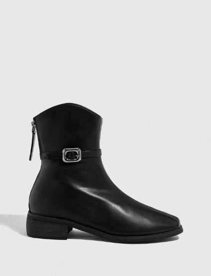 CUCCOO BIZCHIC Women's Black Zipper Boots - Size 41