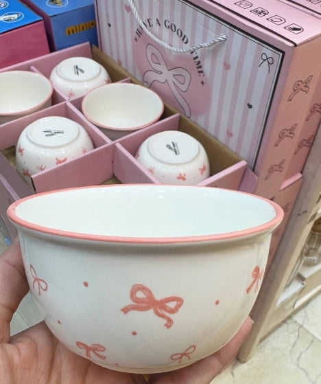 Blush Bow Dessert Bowl Set