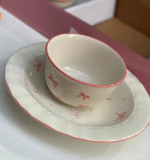 Blush Bow Serving Set