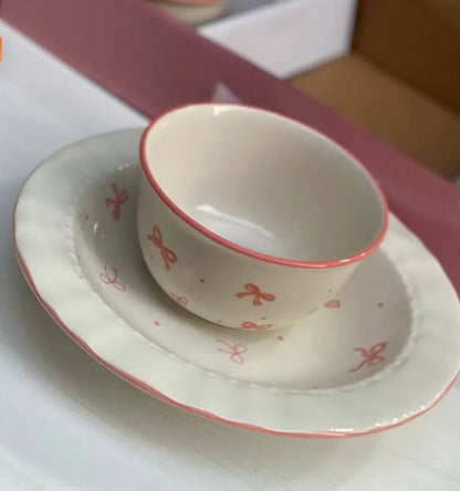 Blush Bow Serving Set
