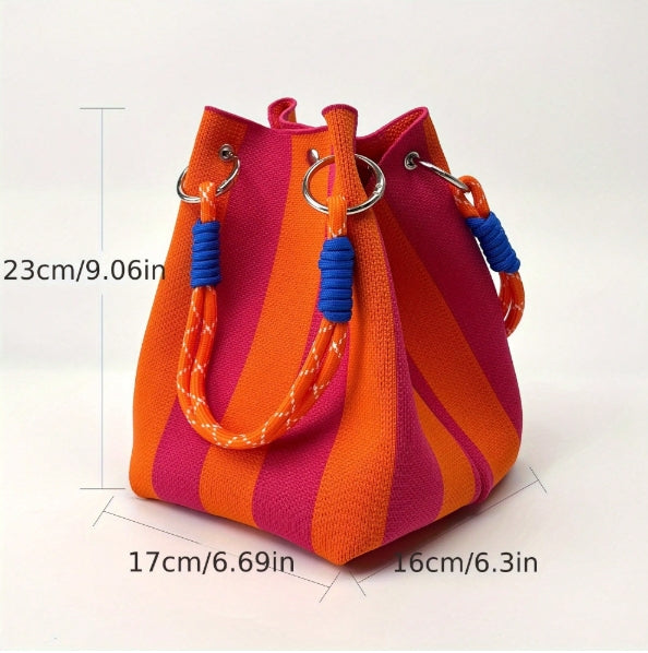 Candy Stripe Bucket Bag