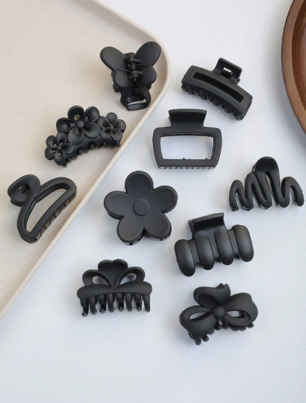 1pc Black Matte Hair Claw