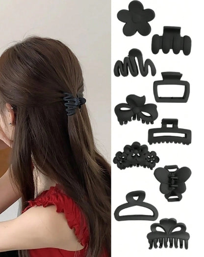 1pc Black Matte Hair Claw