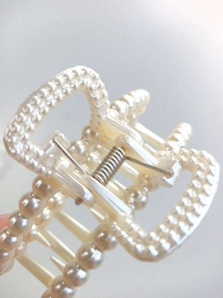 1pc Faux Pearl Hair Claw 7.7cm