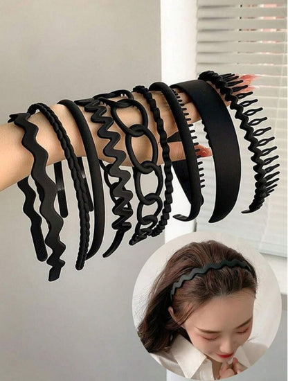 1pc Matte Black Plastic Headband