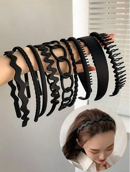 1pc Matte Black Plastic Headband