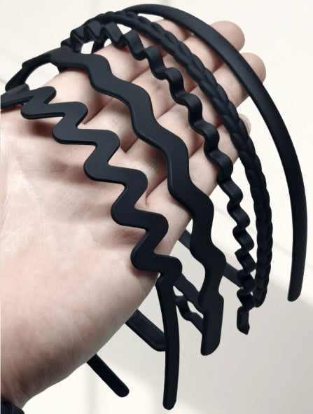 1pc Matte Black Plastic Headband