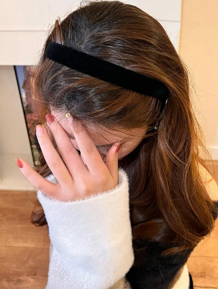1pc Solid Elegant Wide Black Headband