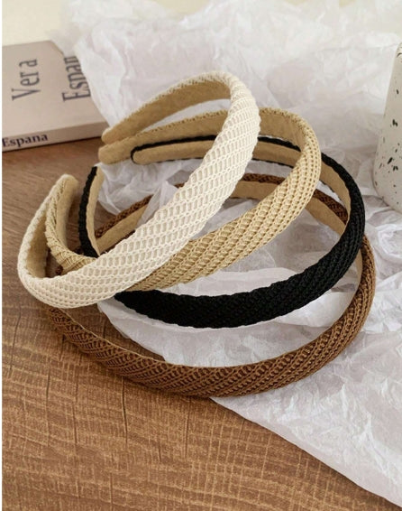 1pc Women's Knitted Wide Headbands In Solid Colors