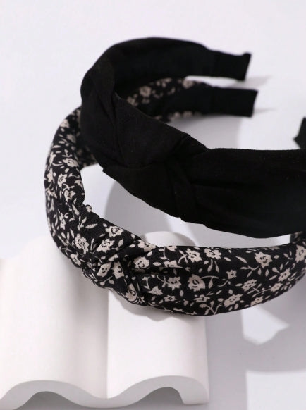 1pc Woman Headband Solid & Floral Pattern