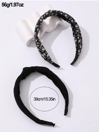 1pc Woman Headband Solid & Floral Pattern