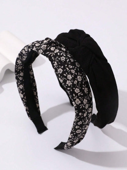 1pc Woman Headband Solid & Floral Pattern