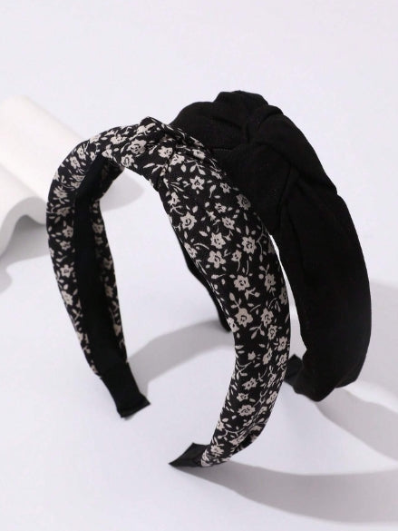 1pc Woman Headband Solid & Floral Pattern