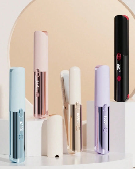 2-In-1 Mini Wireless Portable Straightening & Curling Hair Styler