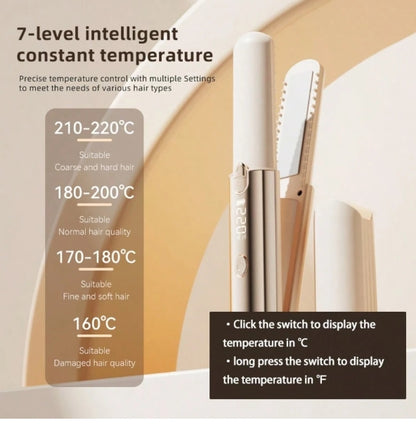 2-In-1 Mini Wireless Portable Straightening & Curling Hair Styler