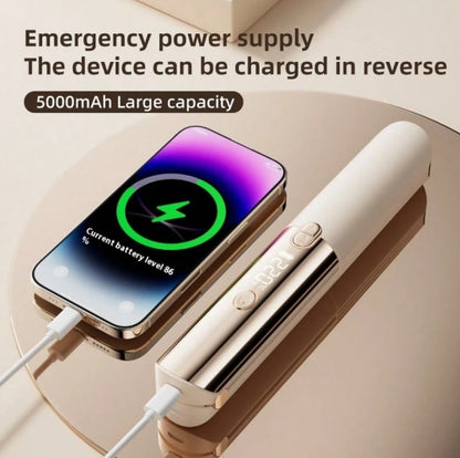 2-In-1 Mini Wireless Portable Straightening & Curling Hair Styler