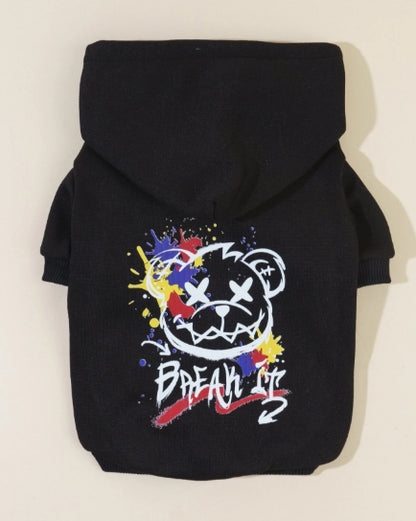 PETSIN Pet Hoodie Cartoon Print Bear-SIZE Small