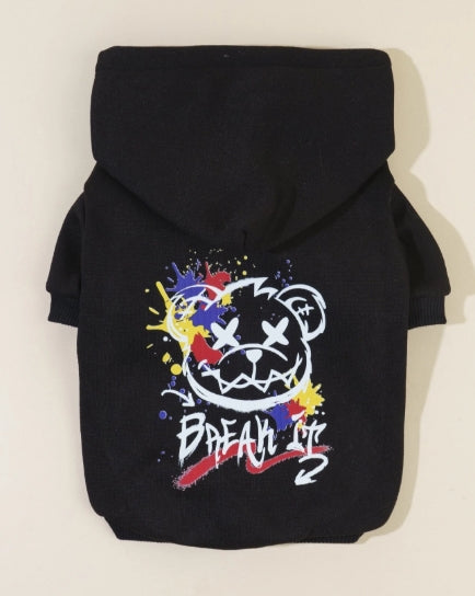PETSIN Pet Hoodie Cartoon Print Bear-SIZE Small