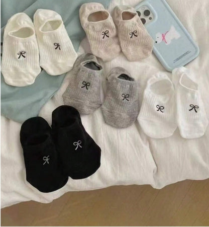 4 Pairs/Pack Women's Bow Socks