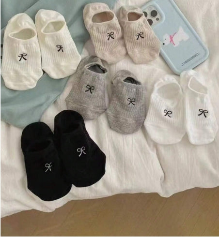 4 Pairs/Pack Women's Bow Socks