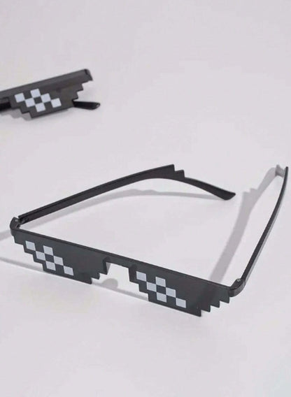 1pc Black Fun Tool Pixel Anime Glasses
