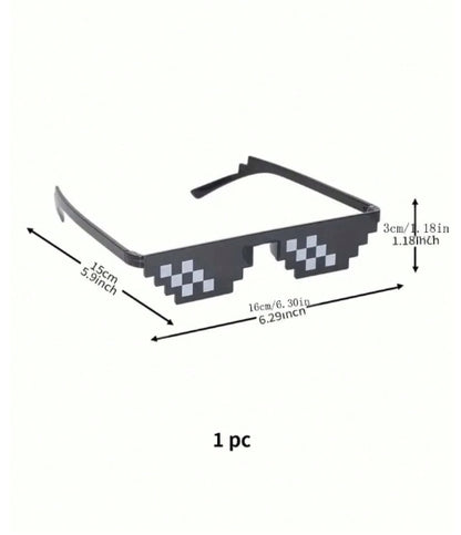 1pc Black Fun Tool Pixel Anime Glasses
