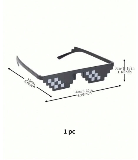 1pc Black Fun Tool Pixel Anime Glasses