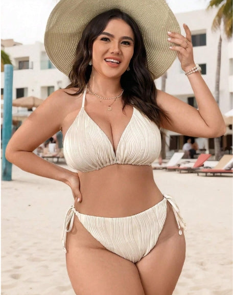Swim Vcay Bikini Beige Set - SIZE 0XL