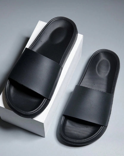 Men Summer Black Slippers - SIZE EUR46