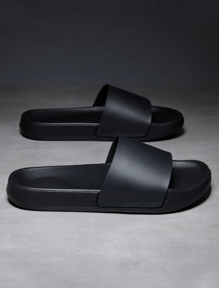 Men Summer Black Slippers - SIZE EUR46